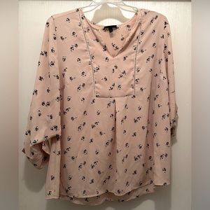 Lane Bryant Fit and Flare 3/4 roll up sleeve Blouse.